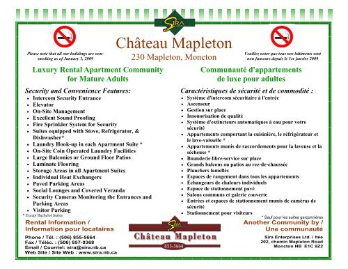 Chateau Mapleton Brochure.pub - Sira Enterprises Ltd. Home Page
