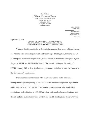 Gibbs Houston Pauw - Northwest Immigrant Rights Project