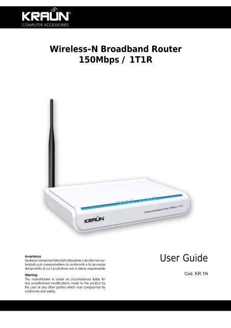 Wireless-N Broadband Router 150Mbps / 1T1R - Kraun