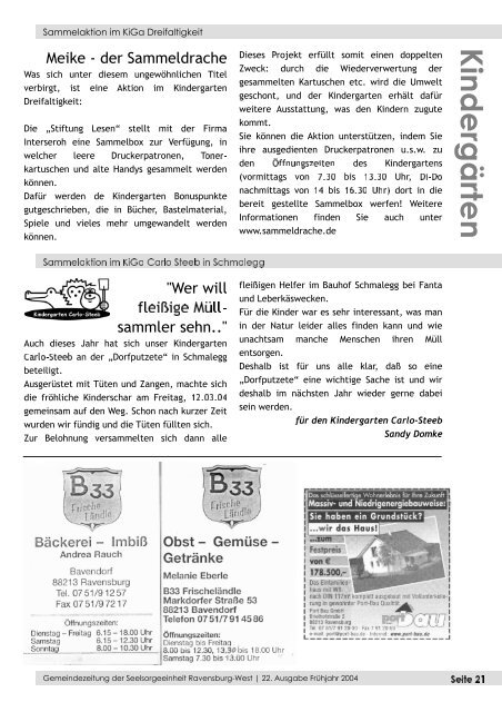 ECHO 22 (FrÃ¼hjahr 2004) - Katholische Gesamtkirchengemeinde ...