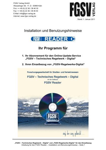 Anleitung für den FGSV Reader