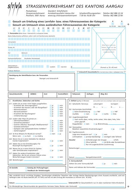 Stva Strassenverkehrsamt Des Kantons Aargau Verkehrstheorie Ch