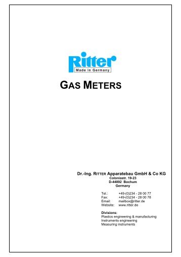 GAS METERS - Ritter Apparatebau GmbH