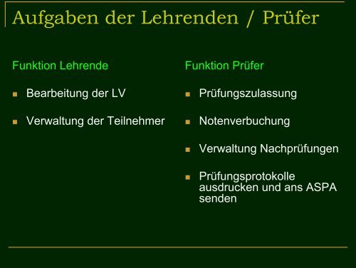 der Info-Veranstaltung vom 16. Juli 2009: "Friedolin fÃ¼r PrÃ¼fer und ...