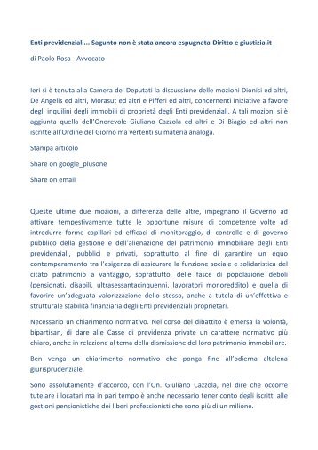 Enti previdenziali.pdf - Coordinamento Nazionale Dirigenti Ministeriali