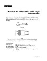 Model 7078-TRX-GND 3-Slot Triax to BNC Adapter (Guard Removed)