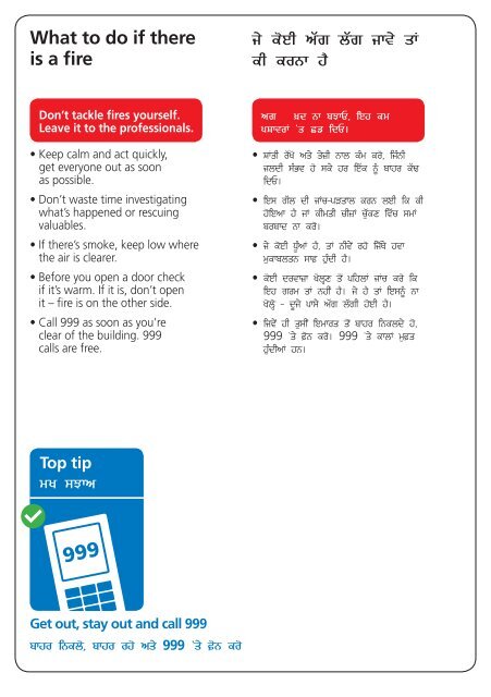 Fire safety in the home - Punjabi version - Gov.uk