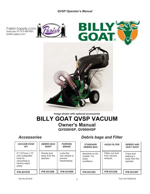 Billy Goat QV (self propelled) Owners Manual - Parish Maintenance ...