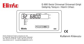 E-680 KullanÄ±m KÄ±lavuzu - Elimko