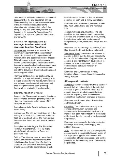 Tourism Planning Taskforce Report - Western Australian Planning ...