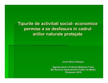 Tipurile de activitati social- economice ce sunt permise a se dezvolta ...