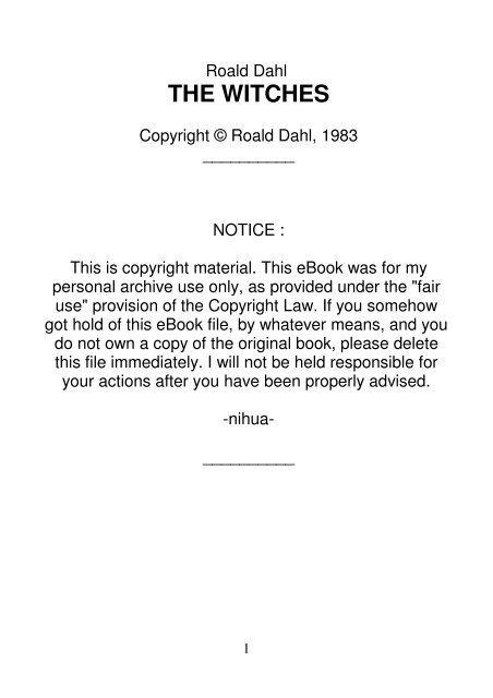 The Witches Rtext THE WITCHES