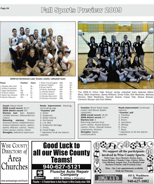 Football Preview 2009 - Wise County Messenger