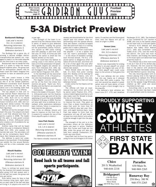 Football Preview 2009 - Wise County Messenger