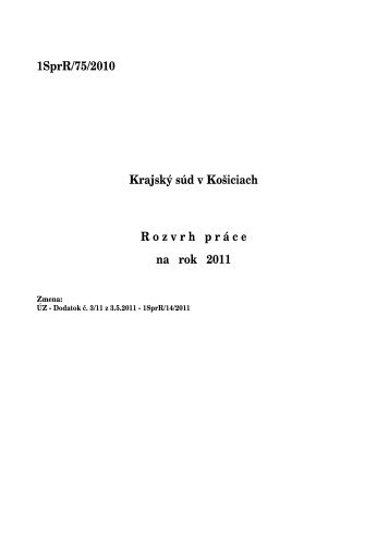 Rozvrh práce - Ministerstvo spravodlivosti SR