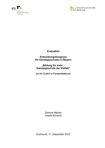 Evaluation von S. Menke / J. Krinecki, Institut für ...