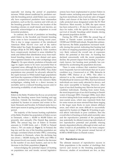 Factors affecting population size of Baltic Common Eiders Somateria ...