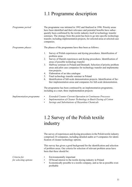 Cleaner Technology Transfer to the Polish Textile ... - Miljøstyrelsen