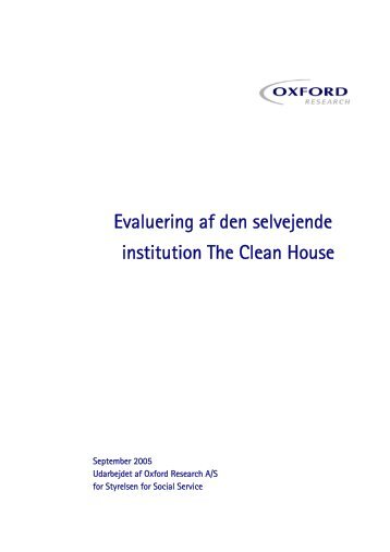 Evaluering af den selvejende institution The Clean House