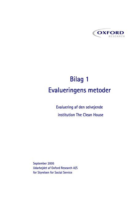 Evaluering af den selvejende institution The Clean House