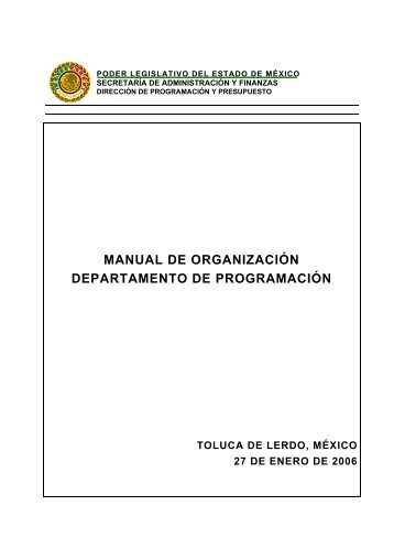 manual de organización departamento de programación - LVIII ...