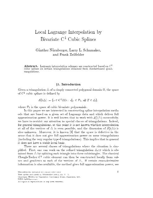 Local Lagrange interpolation by bivariate C^1 cubic splines