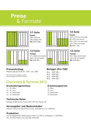 Preise & Formate