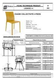 fiche technique produit lka0/03 ++ chaise collectivite 4 pieds - Idaca 6