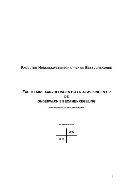 Faculteit Handelswetenschappen en ... - Hogeschool Gent
