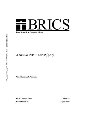 A Note on NP ∩ coNP/poly - brics