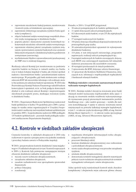 Sprawozdanie z dziaÅalnoÅci Komisji Nadzoru Finansowego w 2010 r.