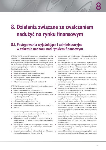 Sprawozdanie z dziaÅalnoÅci Komisji Nadzoru Finansowego w 2010 r.