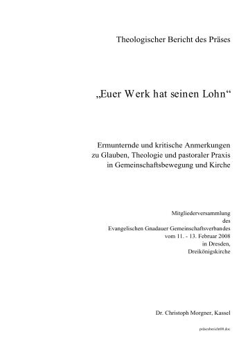 „Euer Werk hat seinen Lohn“