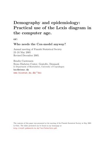 Demography and epidemiology: Practical use of the Lexis diagram ...