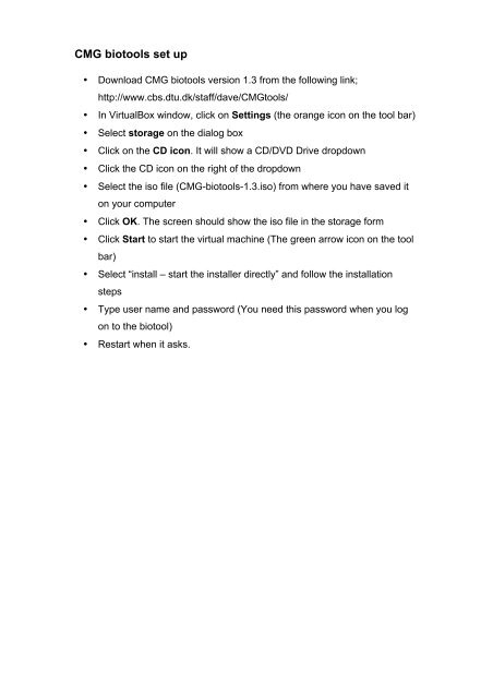 Virtual Box and CMG BioTools Installation Instructions