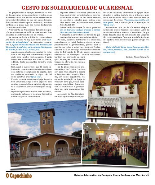 Jornal "O Capuchinho" - fevereiro e marÃ§o de 2010 - ParÃ³quia ...