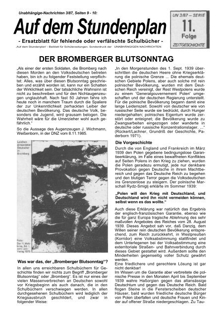 Bromberger Blutsonntag - Unglaublichkeiten.com