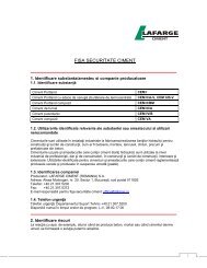 Fisa tehnica de securitate ciment - Lafarge