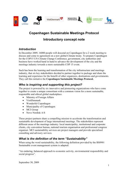 Copenhagen Sustainable Meetings Protocol Introductory concept note