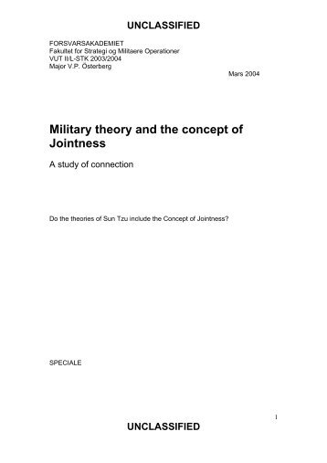 Military theory and the concept of Jointness