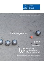 Kursprogramm 2012 - Weiterbildungsstudium Arbeitswissenschaft ...