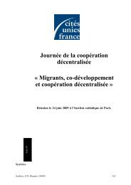 Migrants, co-dÃ©veloppement et coopÃ©ration dÃ©centralisÃ©e