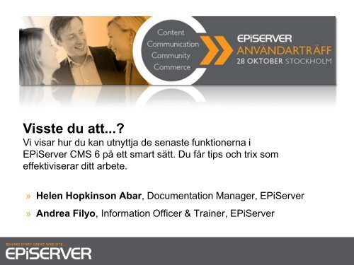 Visste du att...? - EPiServer World