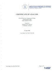 Sample microK Calibration Certificate - NIST - Isotech