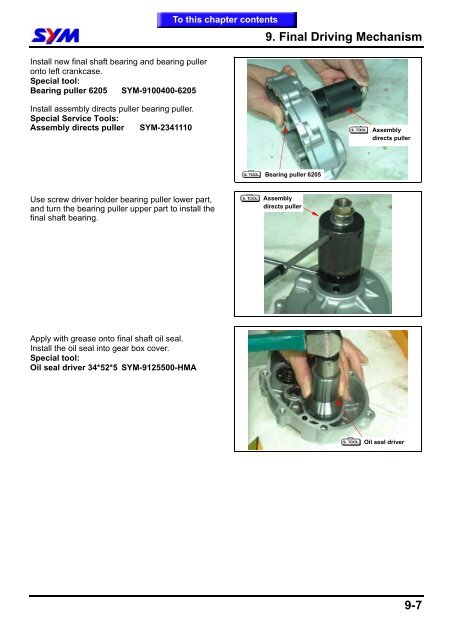 Sym GTS servicemanual - Scootergrisen