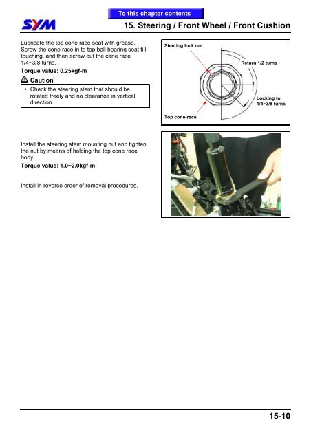 Sym GTS servicemanual - Scootergrisen