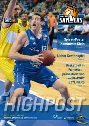Spieler-Poster Konstantin Klein Basketball in ... - Fraport Skyliners