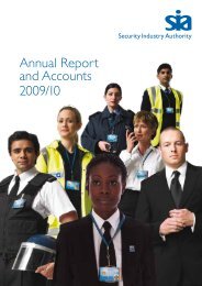 SIA Annual Report and Accounts 2009/10 - Security Industry Authority