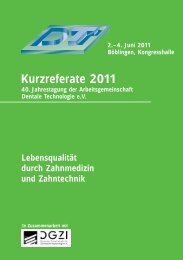 Kurzreferate 2011 - Arbeitsgemeinschaft Dentale Technologie