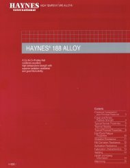 HAYNES ® 188 alloy - Haynes International, Inc.